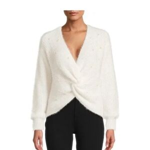Knitted pearl twist sweater